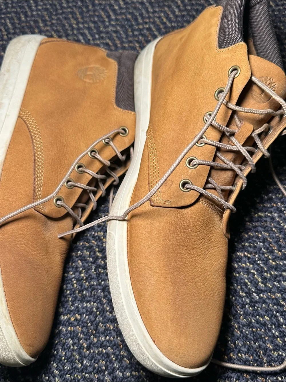 Timberland Wheat Brown Chukka Boots with White Sole